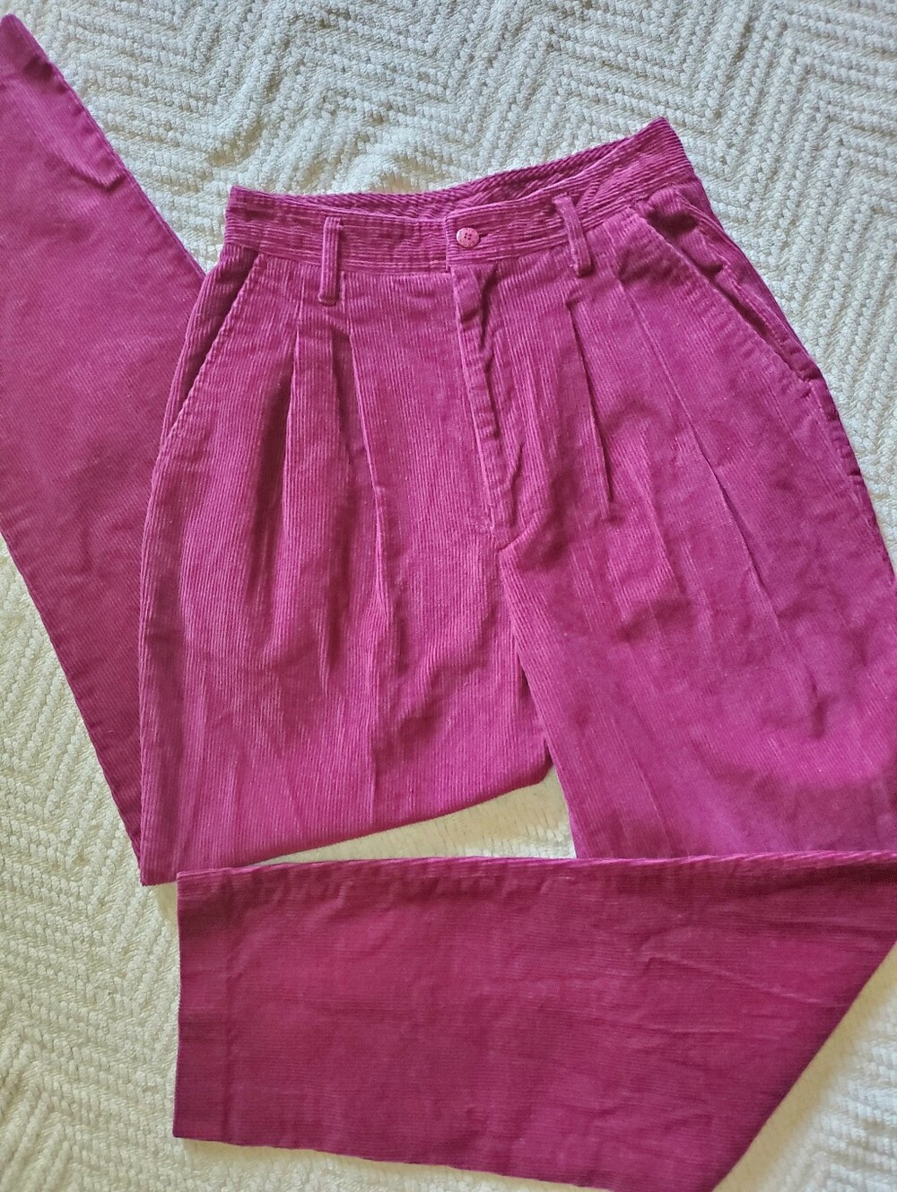 Vintage Magenta Corduroy Trousers